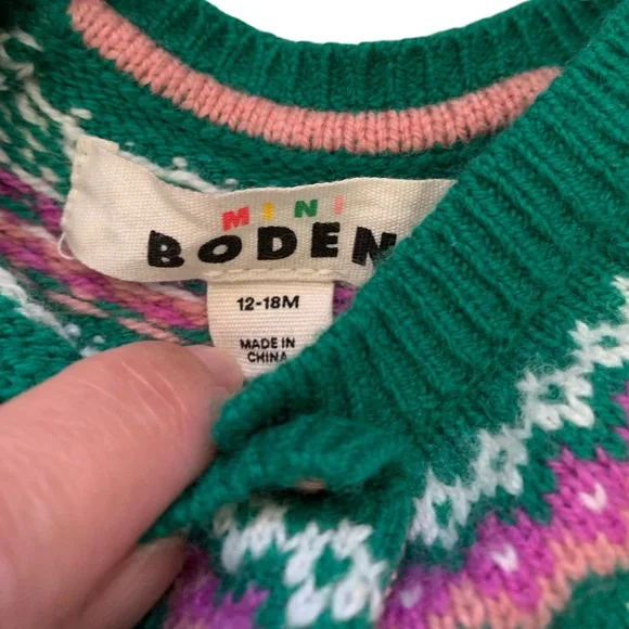 Mini Boden Fair Isle Cardigan llamas - Picture 4 of 7
